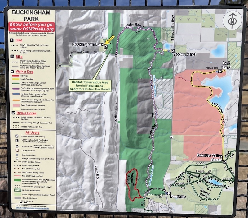 Trail Map, Buckingham Park, Boulder, Colorado (February 2025)